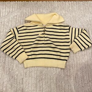 OAK + FORT Yellow and Black Striped Sweater